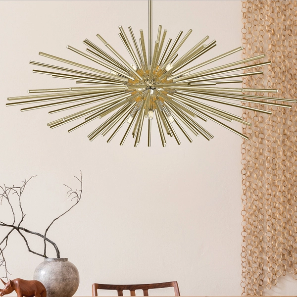 Wisząca lampa nad stół URCHIN P0491-09E-F7DY rurki gwiazda złoty