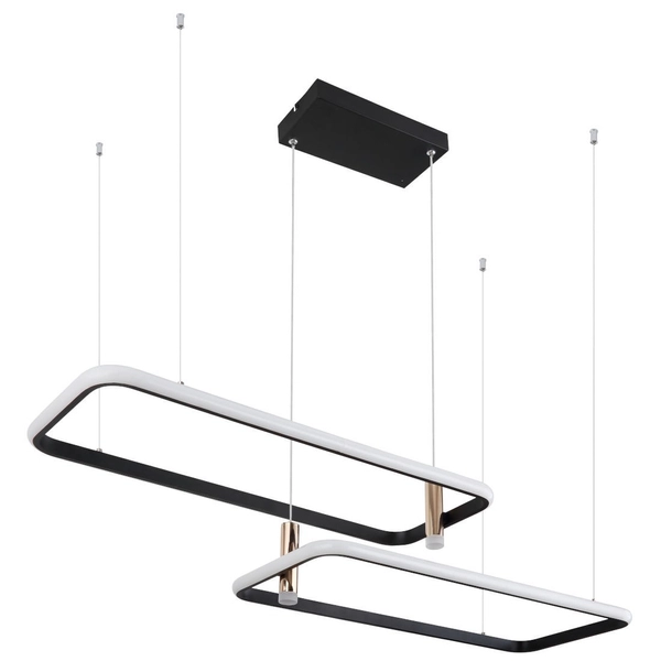 Geometryczna LAMPA wisząca COCO 67301H1 Globo prostokątna zwis LED 55W 2700K - 6000K do salonu złoty