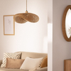 Wisząca lampa japandi Ponti ABR-LWPP1-E27 Abruzzo nad stół bambus brązowy