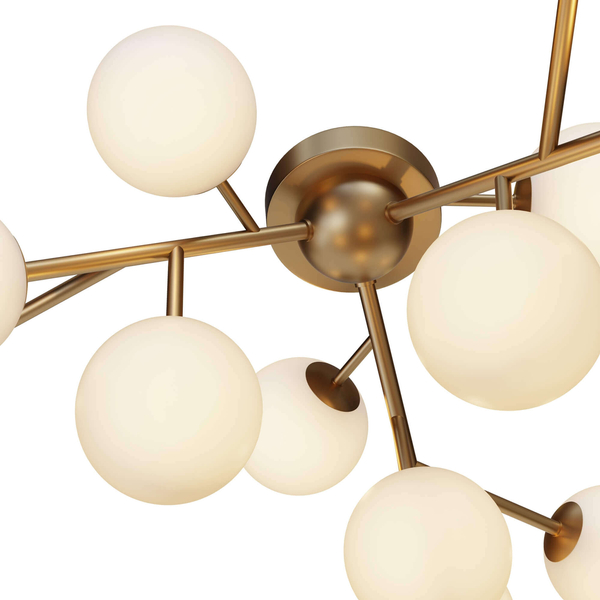Lampa sufitowa Dallas MOD545CL-12BS molekuły kule złote białe
