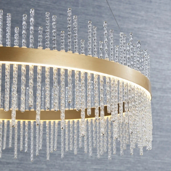 Lampa wisząca do jadalni LED L&-181908 Light& 58W 3000K ring złoty