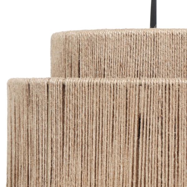 Wielopunktowa lampa wisząca SMILLA 366800436 boho z juty beżowa czarna