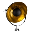 Studyjna LAMPA podłogowa XIRENA 58286 Globo sztalugowa OPRAWA stojąca na trójnogu kopuła loft czarna złota