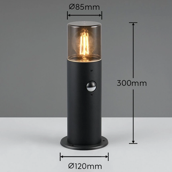 Ogrodowy słupek z czujnikiem ruchu Hoosic 522260132 IP44 czarny