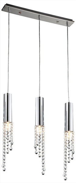 Wisząca lampa listwa DUERO 33-25272 LED 9W 3000-3200K tuby crystal chrom