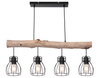Rustykalna lampa wisząca Mina 15326-4N czarna drewniana