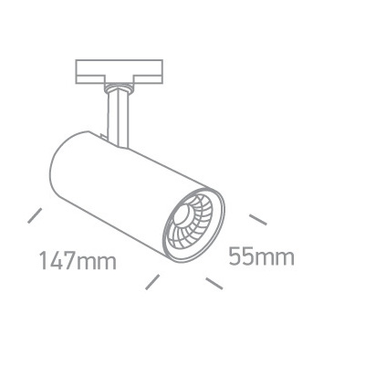 Trójobwodowa lampa sufitowa szynowa TORN MYL.00084 LED 9,5W 4000K czarna