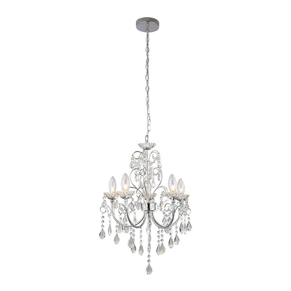 Łazienkowa lampa wisząca Tabitha 61384 Endon crystals glamour IP44 chrom