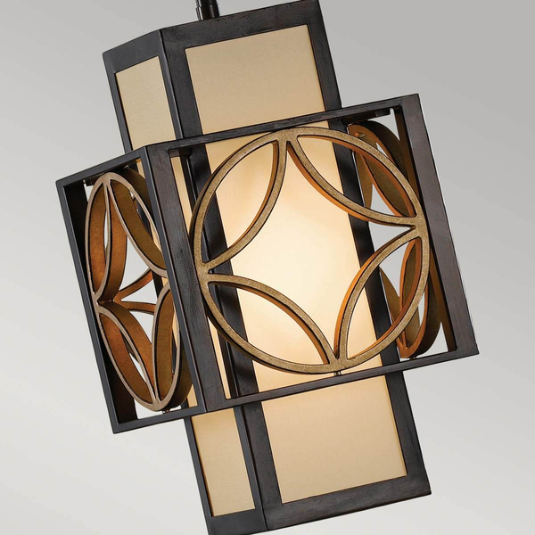 Geometryczna lampa wisząca Remy FE-REMY-P-C Feiss złoty brązowy