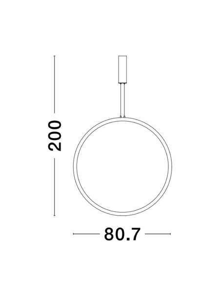 Ledowa lampa wisząca AUTLAN LE42776 okrąg LED 48W 3000K do salonu złoty