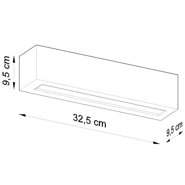 Kinkiet LAMPA ścienna SL.0006 przyścienna OPRAWA ceramiczna belka prostokątna biała