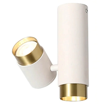 Dwupunktowy spot sufitowy CGLOOK2WH lampa biała mosiądz