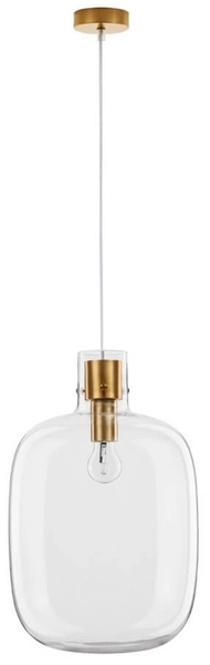 Nowoczesna lampa wisząca Padre do holu przezroczysta złota