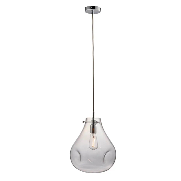 Szklana lampa wisząca Utopia 94521 industrialna przezroczysta chrom