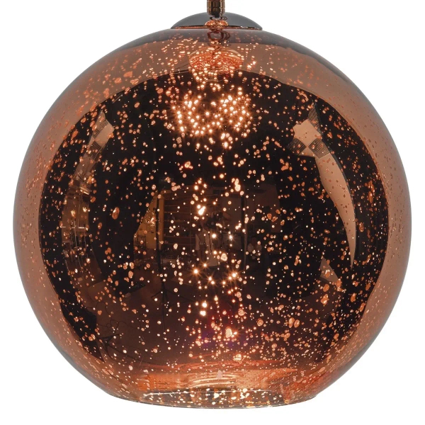 Okrągła lampa wisząca Speckle SPE0164 kula szklana miedziana