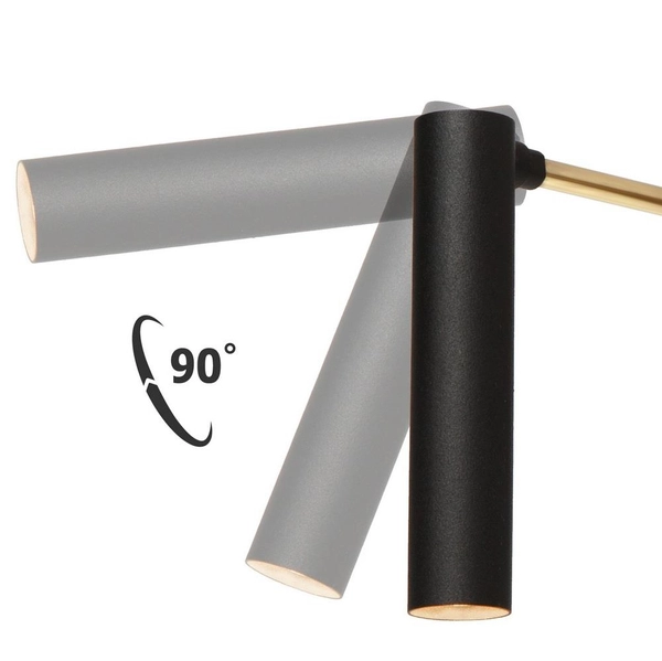 Czarny kinkiet LARS 50717105 ścienna tuba LED 4W 3000K włącznik