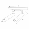 Podwójna lampa magnetyczna do szyny Zigbee M0020Z LED 10W 2700-5500K czarny
