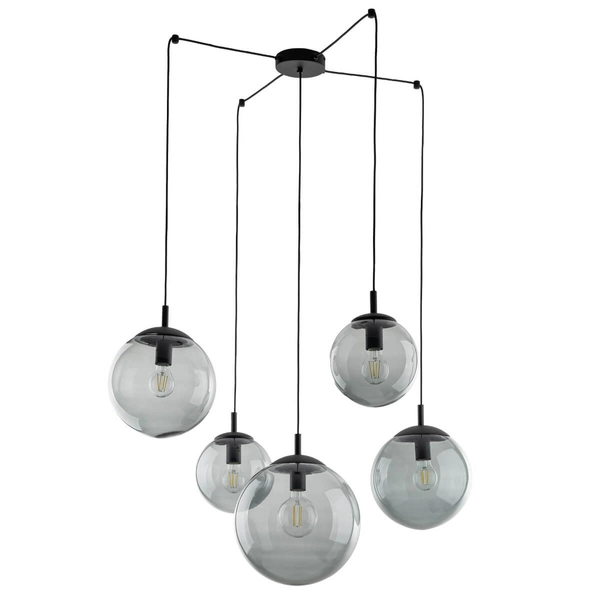 Zwisająca lampa kaskadowa Esme 5382 pająk bubble grafitowa czarna