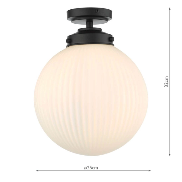 Sufitowa lampa łazienkowa Alrik ALR0122 IP44 kula czarny biały