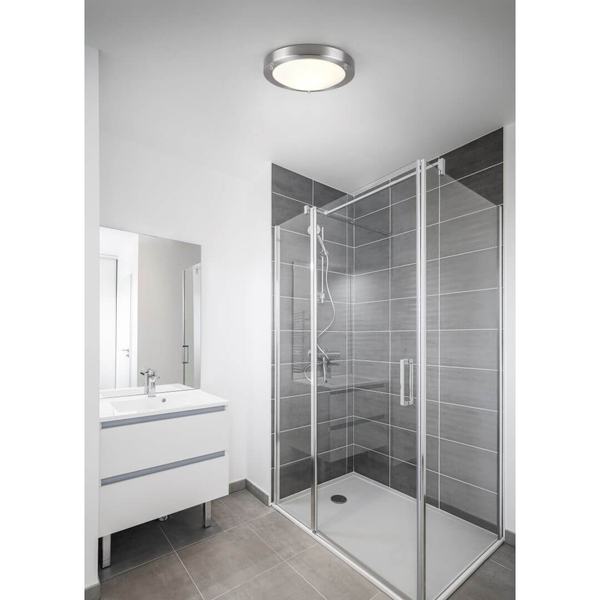Lampa sufitowa szklana CONDUS 6801011-07 IP44 okrągła srebrny