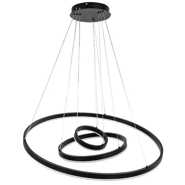 Ledowy żyrandol wiszący Isaure 72306 LED 100W 3000-6500K ringi czarny