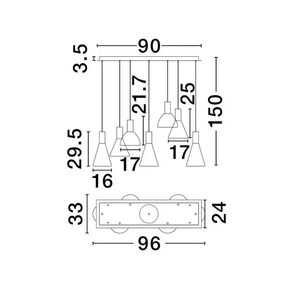 Ledowa zwisająca lampa SARDUNO LE45141 LED 47W szaro złota