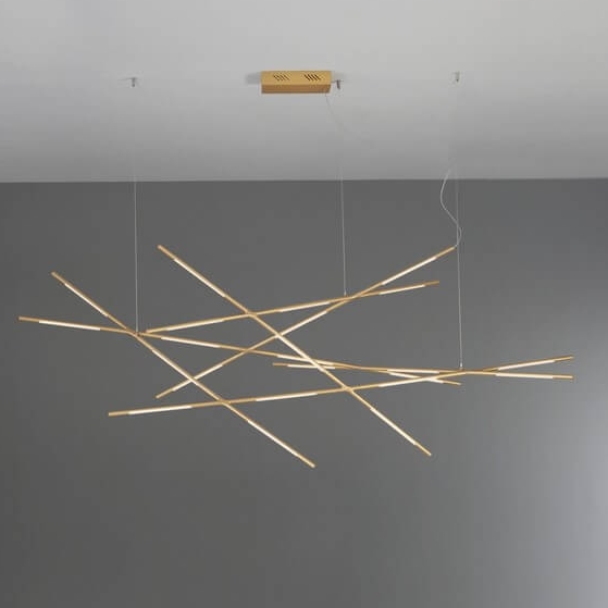 Regulowana lampa wisząca BELL LE42730 LED 109W 3000K linki do salonu złota