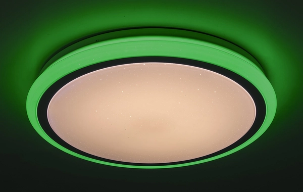 Plafon LAMPA sufitowa LEONIE 1510 Rabalux okrągła OPRAWA z efektem gwiazd LED 24W 3000-6500K z pilotem biała