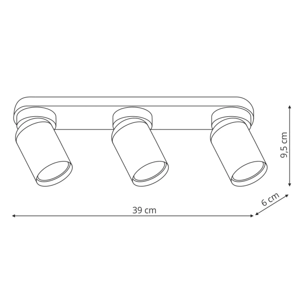 Natynkowa lampa do salonu Pointa LP-6398/3WS WH na belce biały