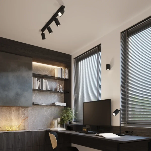 Lampa sufitowa na listwie KARBON SL.1584 tubki regulowane czarne