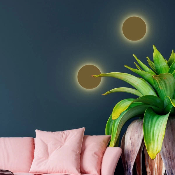 Lampa ścienna do salonu Luna 6044 TK Lighting okrągła metalowa złota