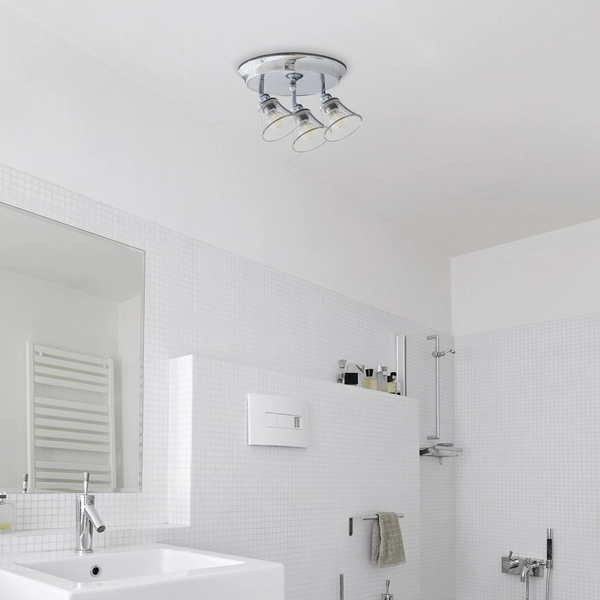 Okrągła lampa sufitowa Antoine z regulacją przezroczysta chrom