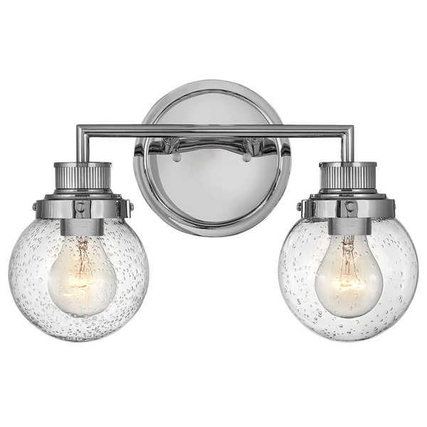 Lampa ścienna kulista Poppy QN-POPPY2-PC-BATH szklana IP44 chrom przezroczysty