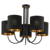 Lampa sufitowa do salonu Torens 4595 TK Lighting tuby tekstylna czarna złota