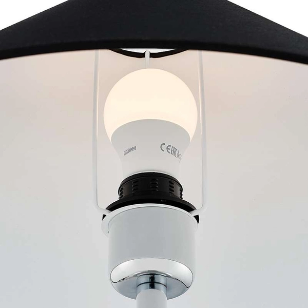 Stojąca LAMPA stołowa REA 40605102 Kaspa sypialniana LAMPKA nocna czarna przezroczysta