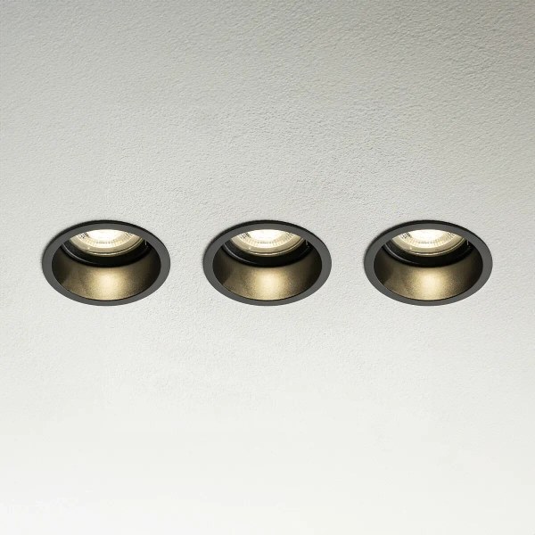 Sufitowe oczka wpustowe do salonu CUP 10794 3 sztuki czarne