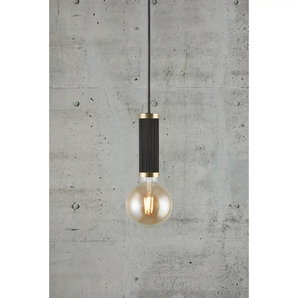 Minimalistyczna lampa wisząca GALLOWAY 2011053003 czarny mosiądz