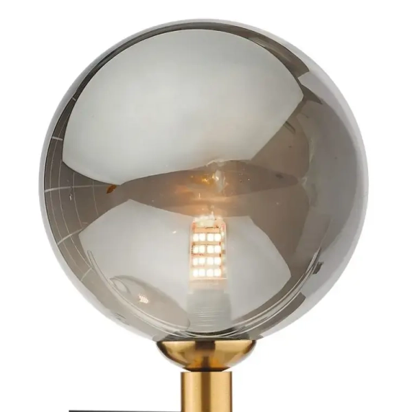 Podwójny kinkiet do jadalni Takara TAK0954-03-24 przydymiona kula czarny