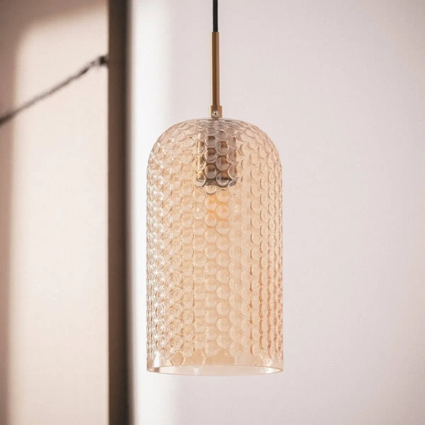 Wisząca szklana lampa Slendore ABR-LWS-A-SLN do sypialni bursztynowa