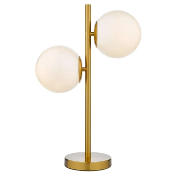 Okrągła stołowa lampa Bombazine BOM4235 do sypialni mosiądz biała