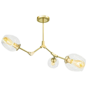 Regulowana LAMPA sufitowa 1962/3 GOLD-TR Elem szklana OPRAWA modernistyczna chemistry złota przezroczysta