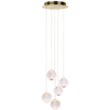 Wisząca LAMPA kaskada ROSARIO PND-12220121-5A-GD Italux szklana OPRAWA zwis LED 21W 3000K glamour przezroczysty