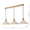 Wisząca lampa ceramiczna Hadano HAD3640-10 potrójna mosiądz biały