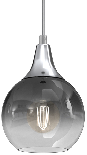 Lampa wisząca Monte MLP8321 kropla przydymiona srebrna