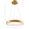 LAMPA wisząca GIULIA 5304-840RP-GD-3 Italux metalowa OPRAWA okrągła LED 40W 3000K zwis pierścień ring złoty