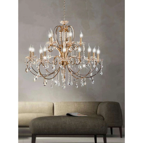Żyrandol na łańcuchu AURORA 30-99801 pałacowa crystal maria teresa złoty