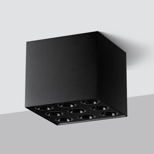 Prostokątny plafon Ozzy SL.1211 Sollux LED 16W 4000K podłużny czarny