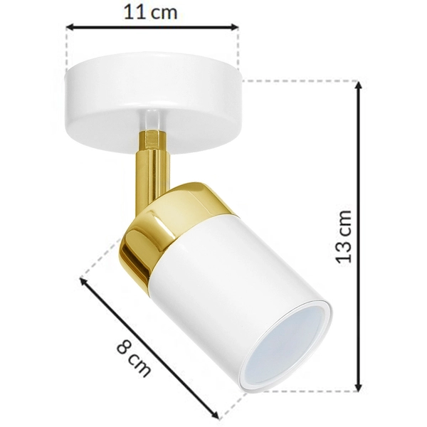 Kinkiet LAMPA ścienna JOKER MLP6128 Milagro regulowana OPRAWA metalowy reflektorek biały złoty