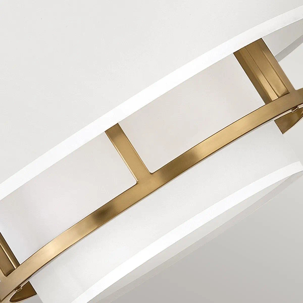 Lampa wisząca/półplafon Graham HK-GRAHAM-M-LCB z abażurem biały mosiądz