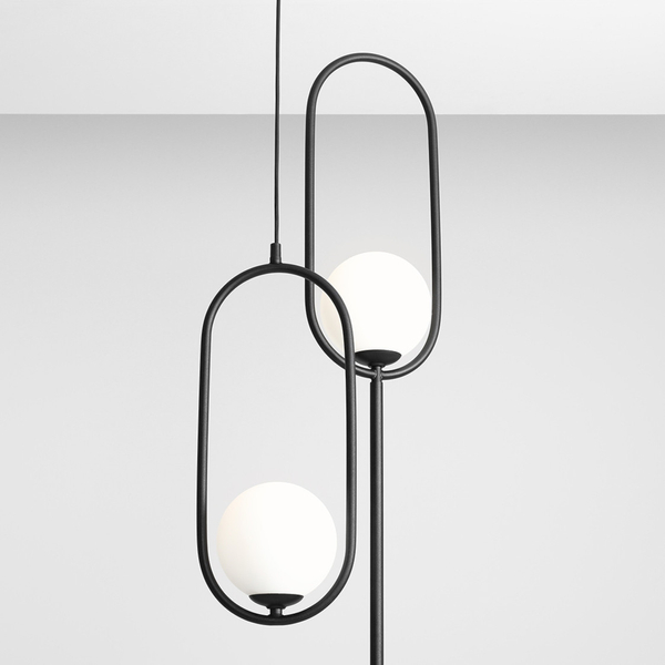 Lampa wisząca RIVA 1086G1 Aldex metalowy zwis do salonu biała kula